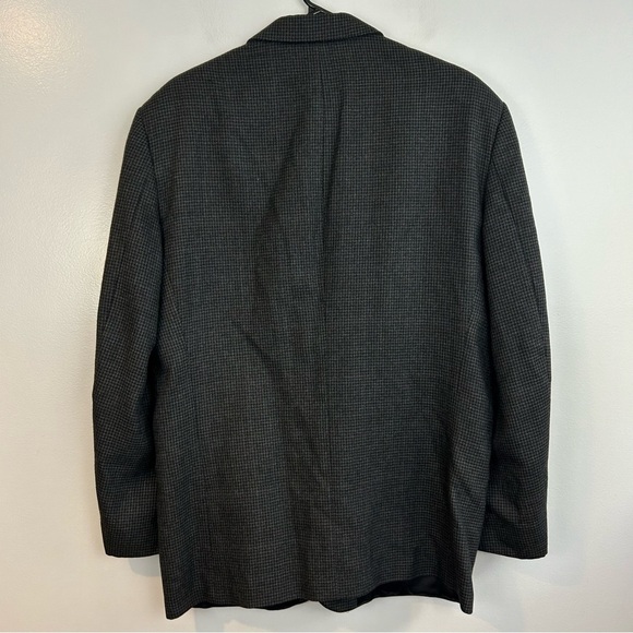 Oscar De La Renta Grey Houndstooth 100% Wool Blazer Size 42 Regular - Picture 10 of 11